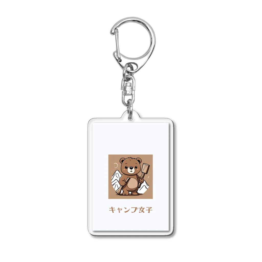 PORUPORU789の薪割りくまちゃん Acrylic Key Chain