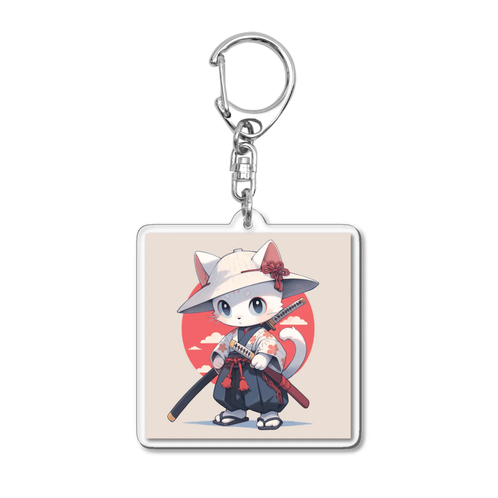 luckycongochanのNeko Samurai  アクリルキーホルダー