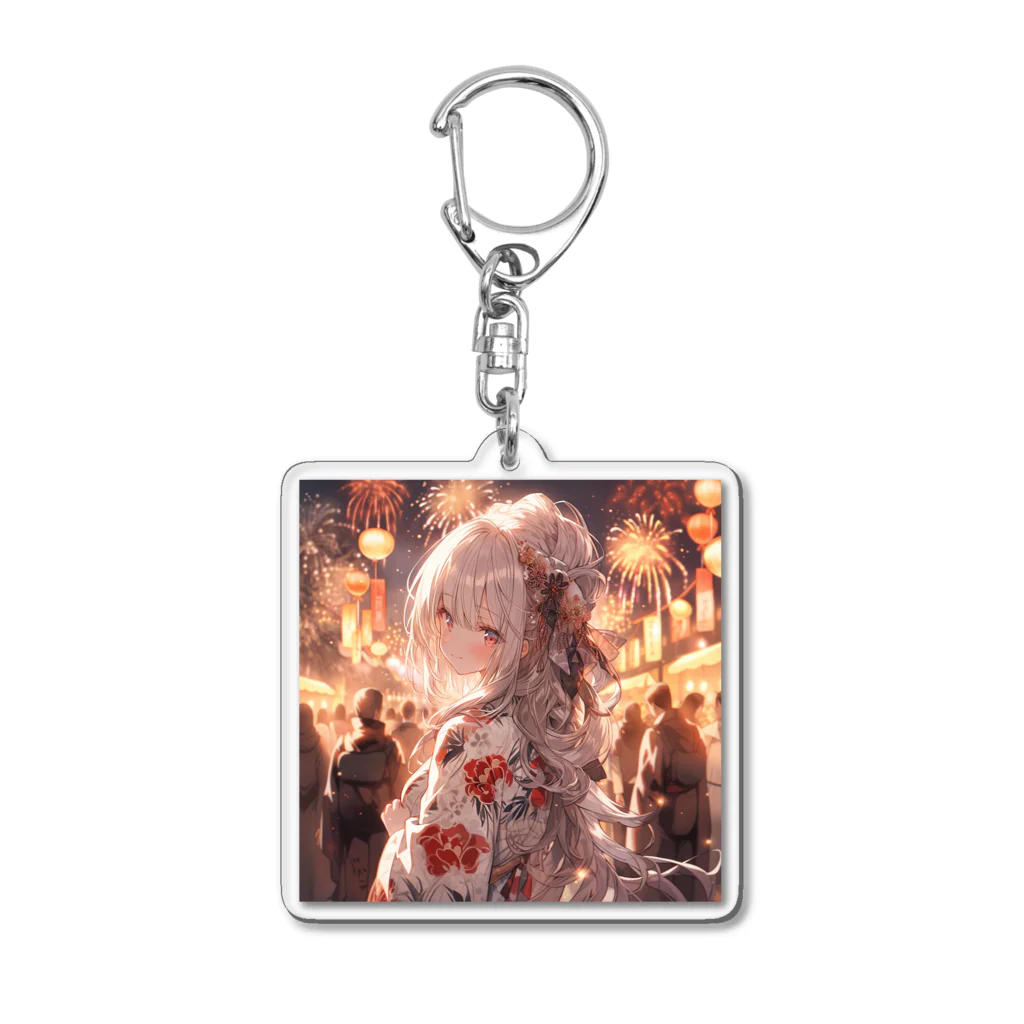 シルバームーンコーストの銀髪美女 シリーズ2 in 花火大会 Acrylic Key Chain