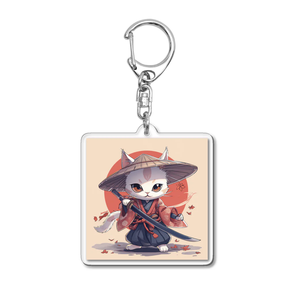 luckycongochanのNeko Samurai アクリルキーホルダー