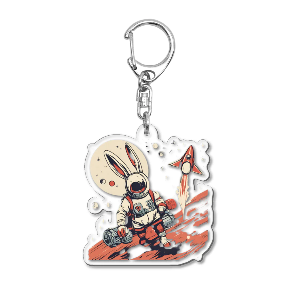 ロケットうさぎのロケットうさぎ　平和維持 Acrylic Key Chain