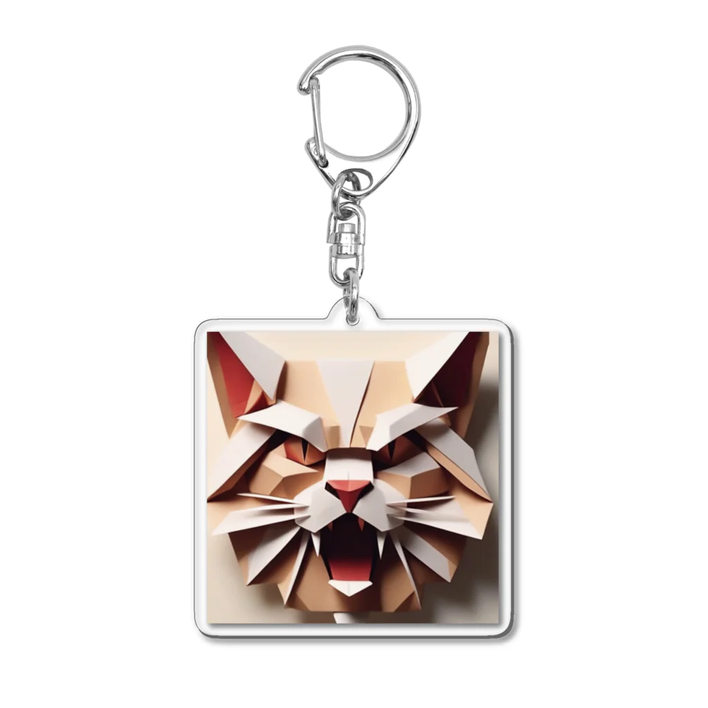 tyu0972の吠える猫 Acrylic Key Chain