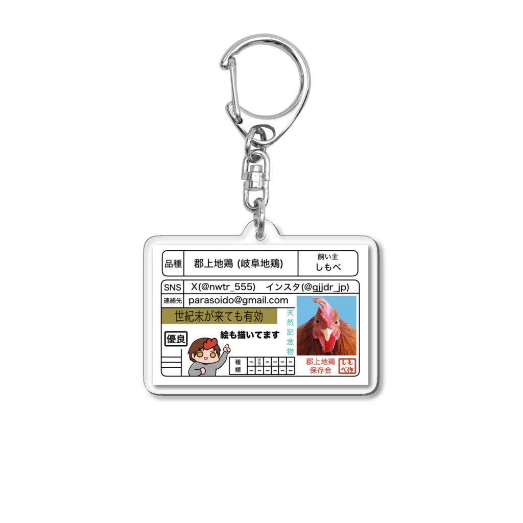 しもべ(鶏勉強中)の免許証風味自己紹介グッズ Acrylic Key Chain