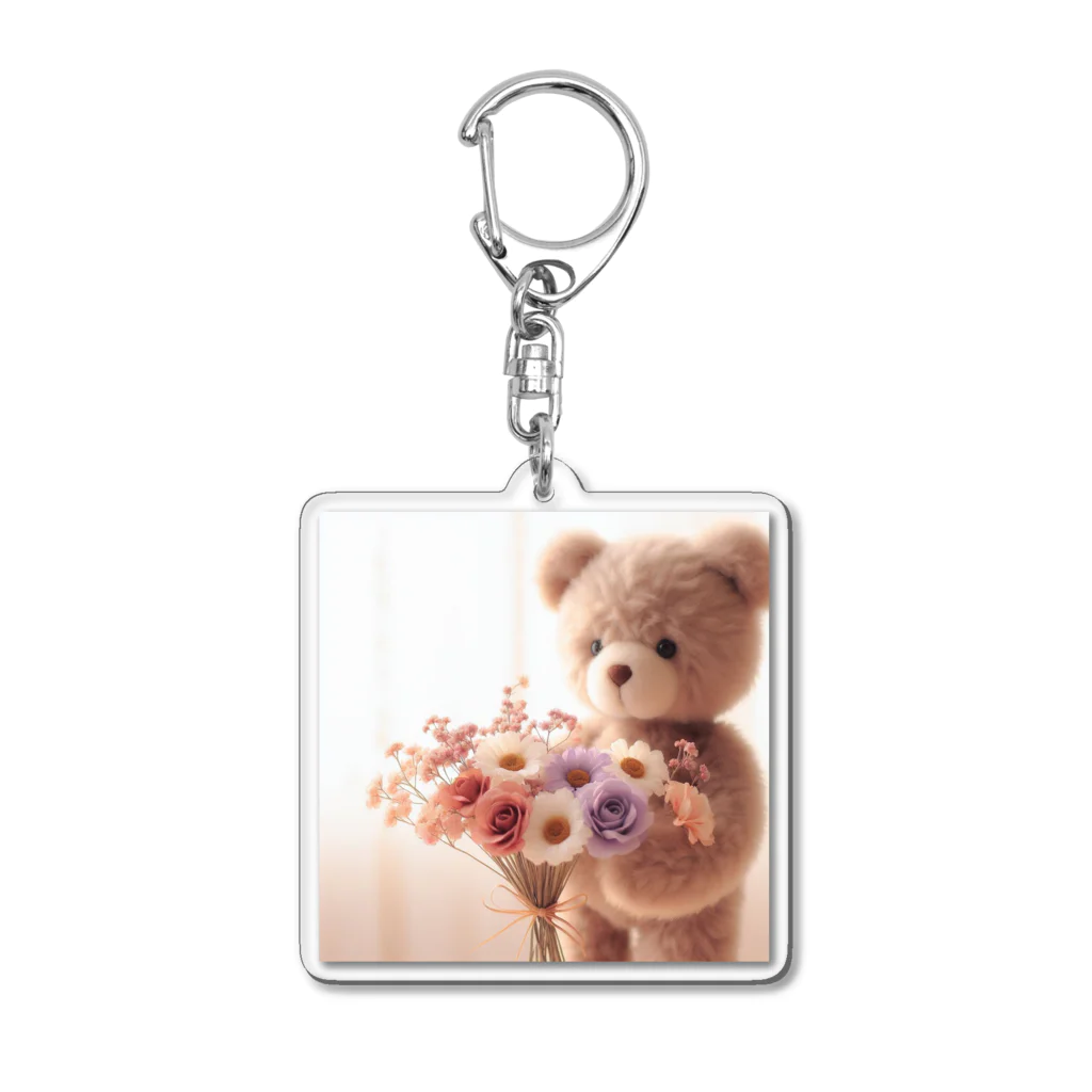 星パンダショップのはなとくま　～flower and bear～ Acrylic Key Chain