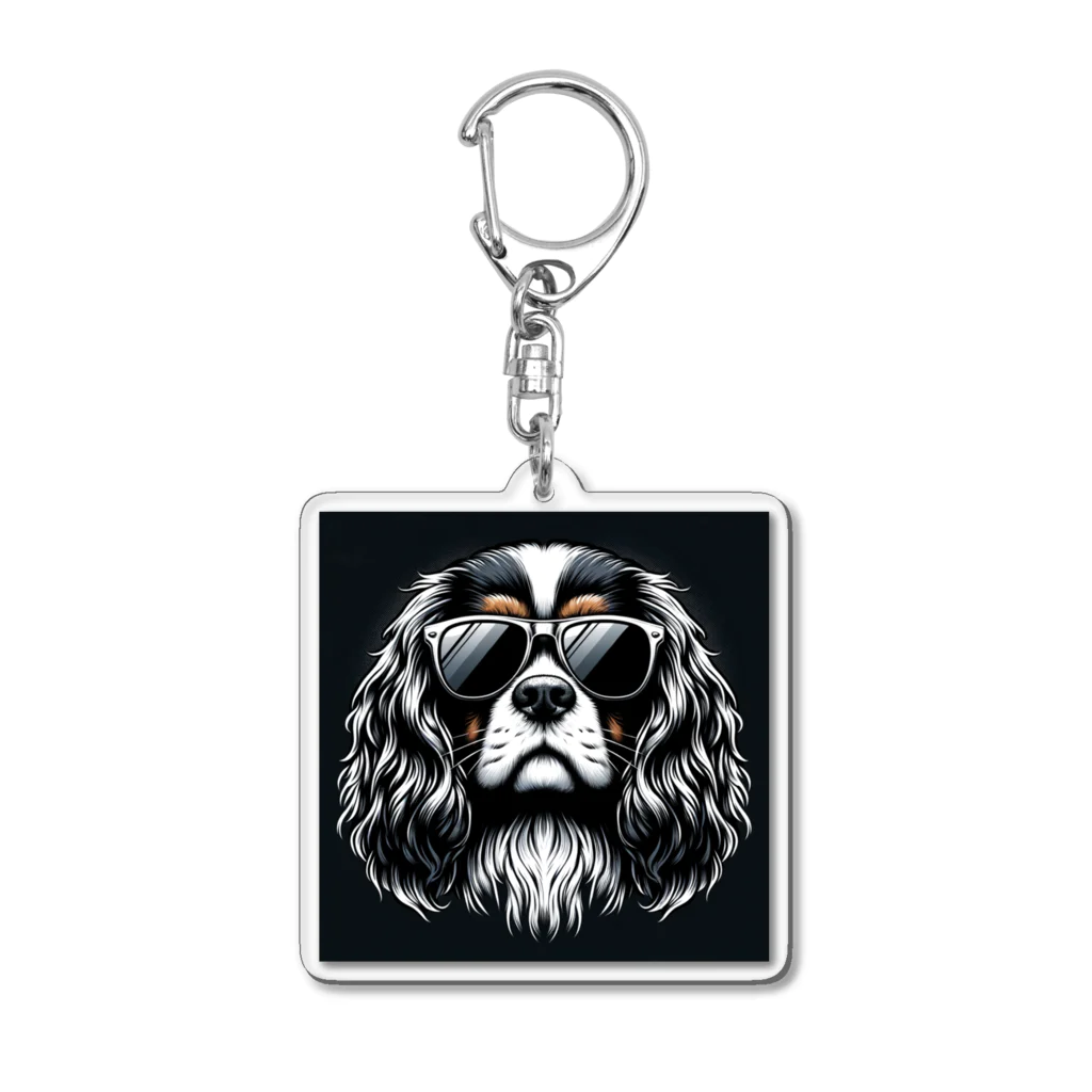 animalmahiaのイカつめなキャバリア・キング・チャールズ・スパニエル Acrylic Key Chain