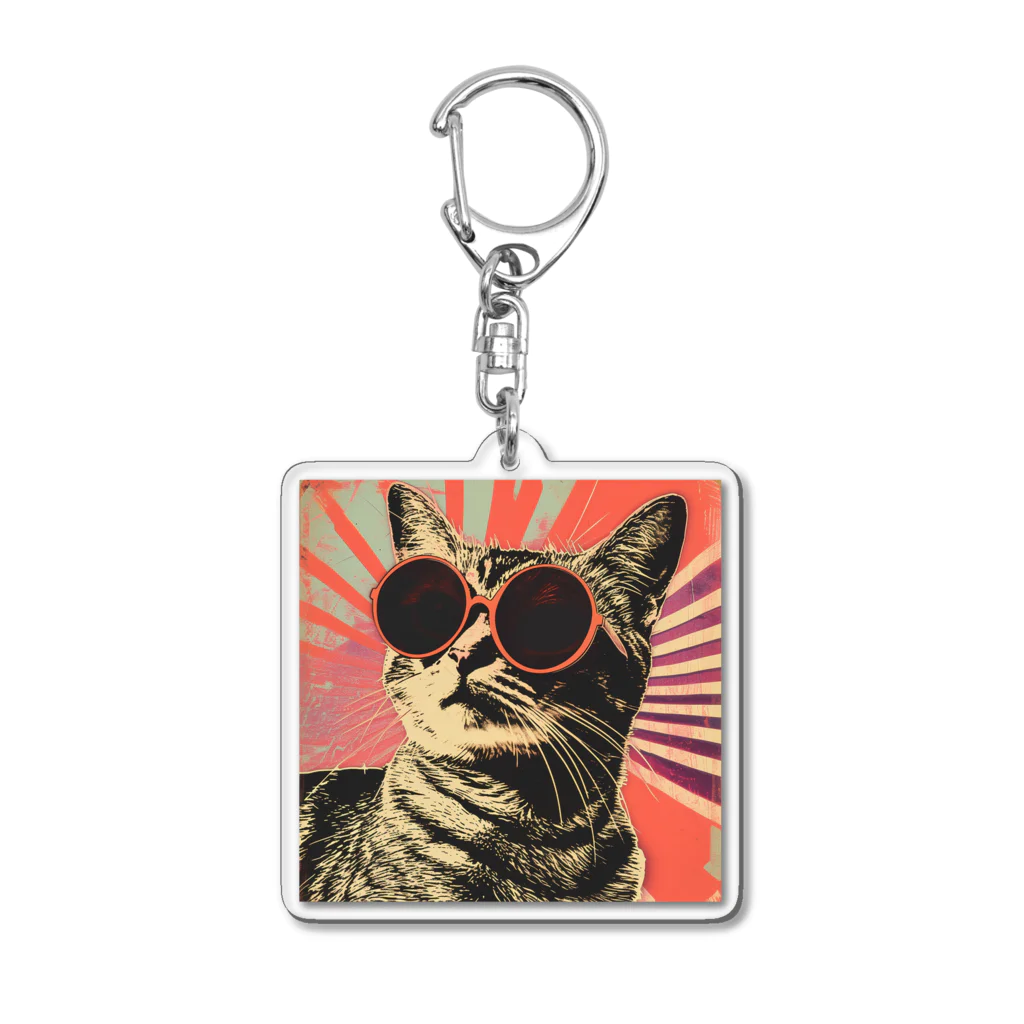 Feelin Shades Studioのサンライズ・スペクタクル・キャット Acrylic Key Chain