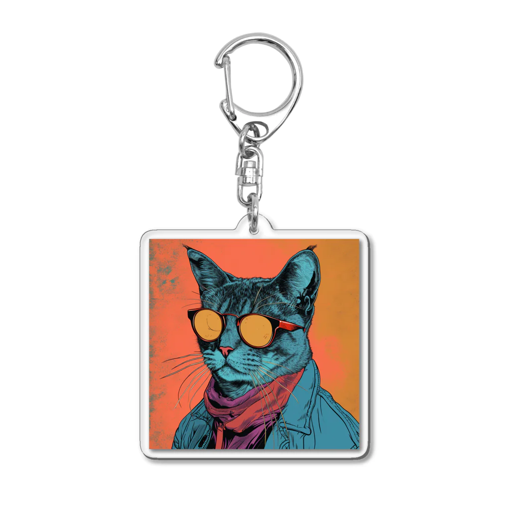 Feelin Shades Studioのアーバン・エクスプローラー・キャット Acrylic Key Chain