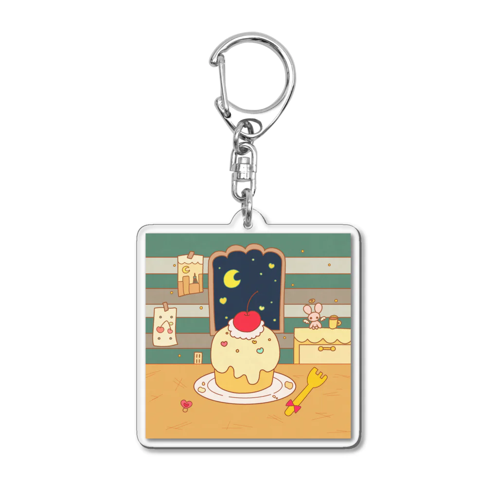 Whip_moonの深夜の糖分摂取 Acrylic Key Chain