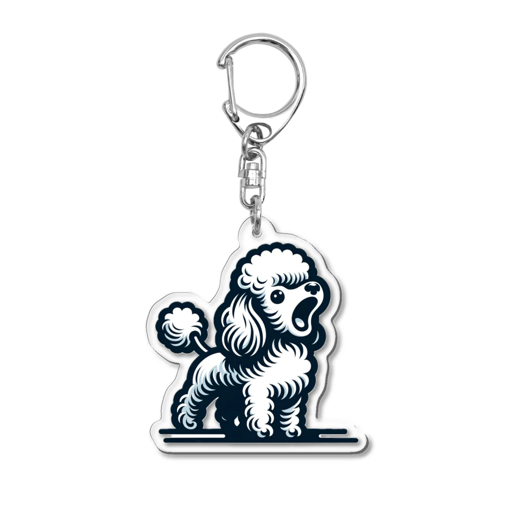 Tokyo_Doodleのもふもふアプリコット　トイプードル　ほえる Acrylic Key Chain