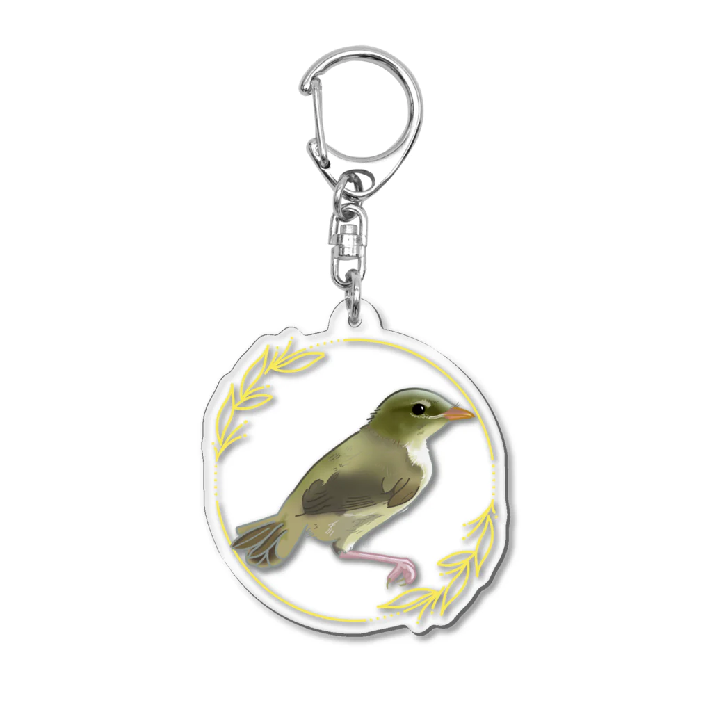 やちよ｜リアル鳥イラストのウグイスのヒナちゃん Acrylic Key Chain