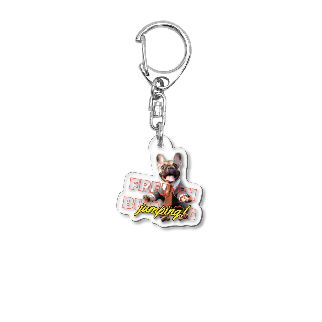 furebuhi　clubのJumping！FRENCH BULLDOG Acrylic Key Chain