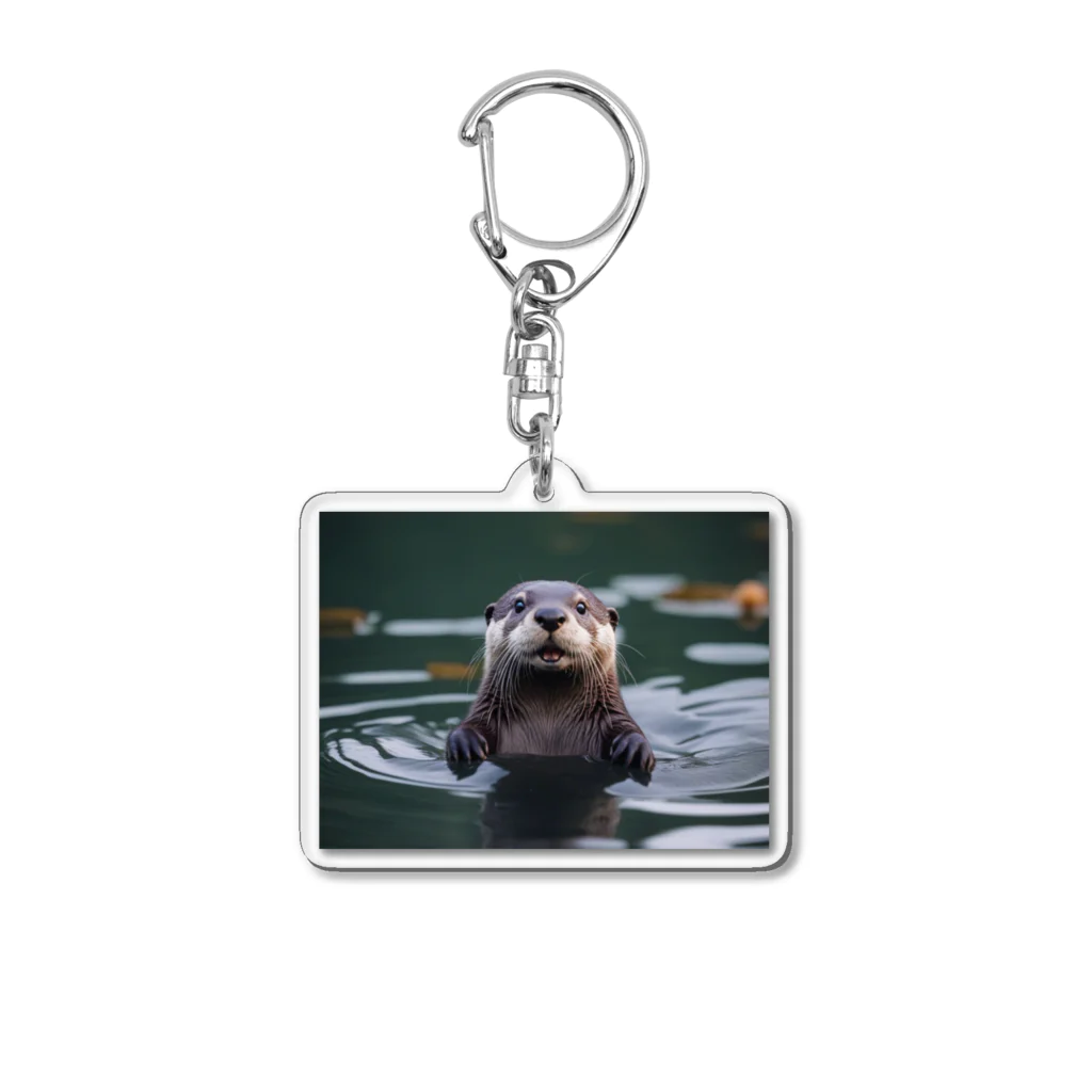 「動物ミリ屋」のカワウソのパーくん Acrylic Key Chain