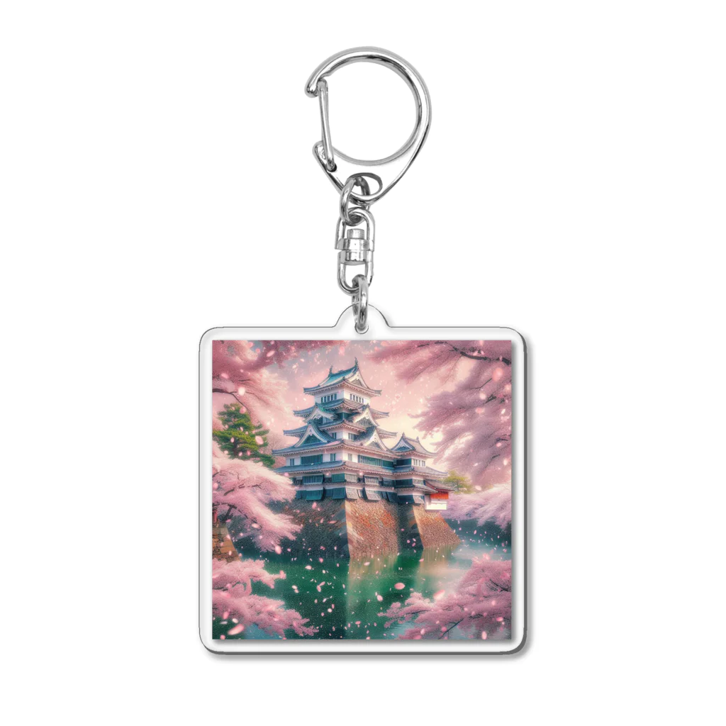 ANTARESの桜にお城 Acrylic Key Chain