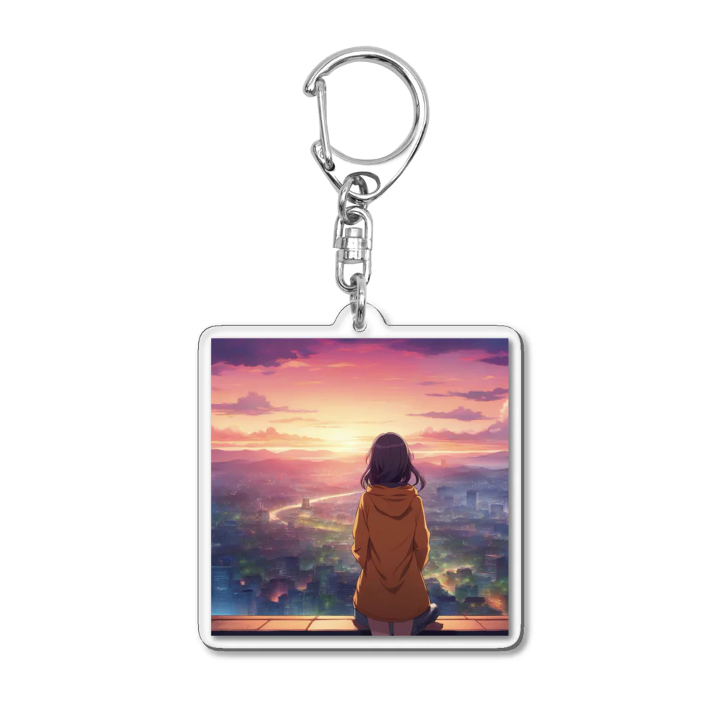 241028mada-mumeinadezaina-の女性の後ろ姿 Acrylic Key Chain