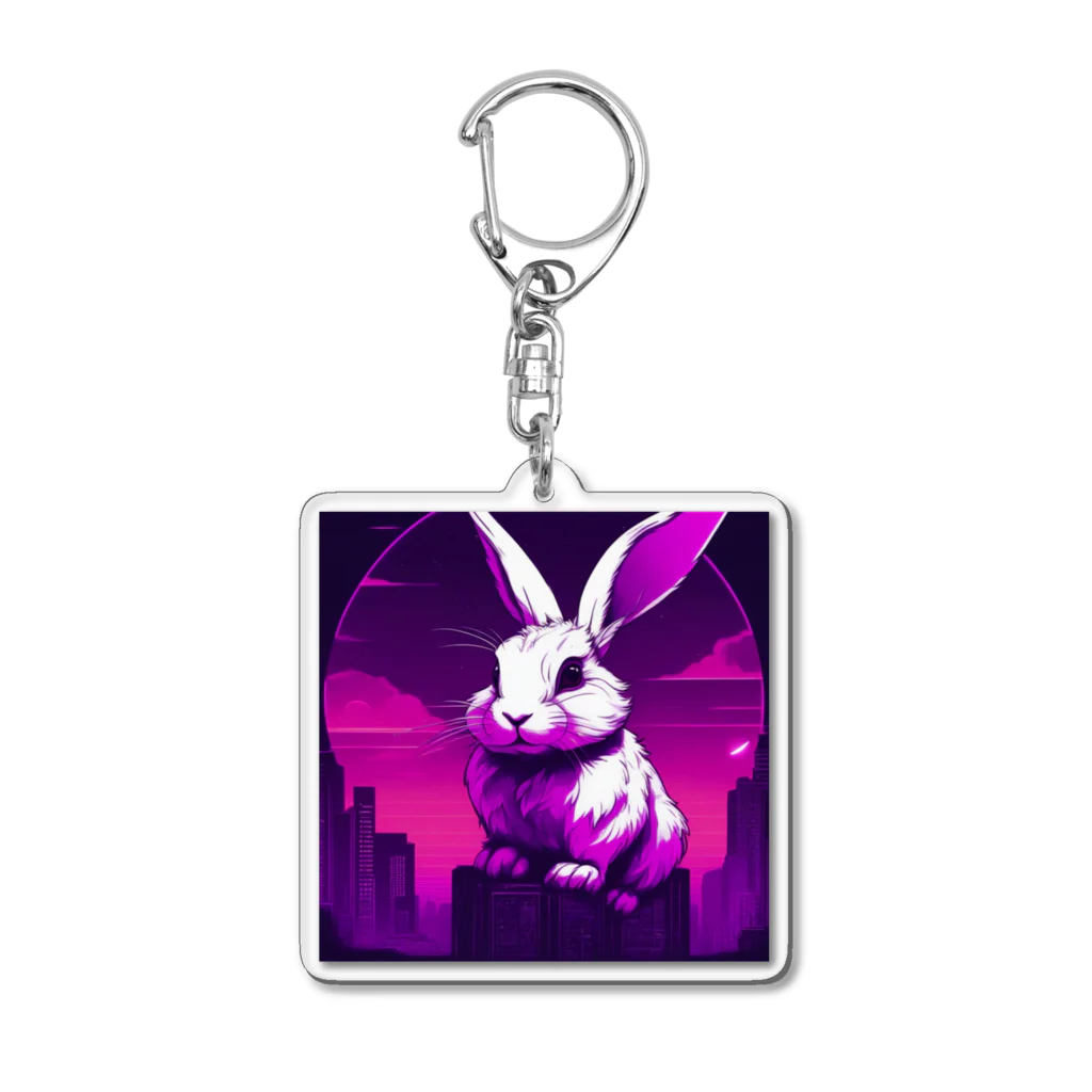 animal_worldの街を支配する大王ウサギ Acrylic Key Chain