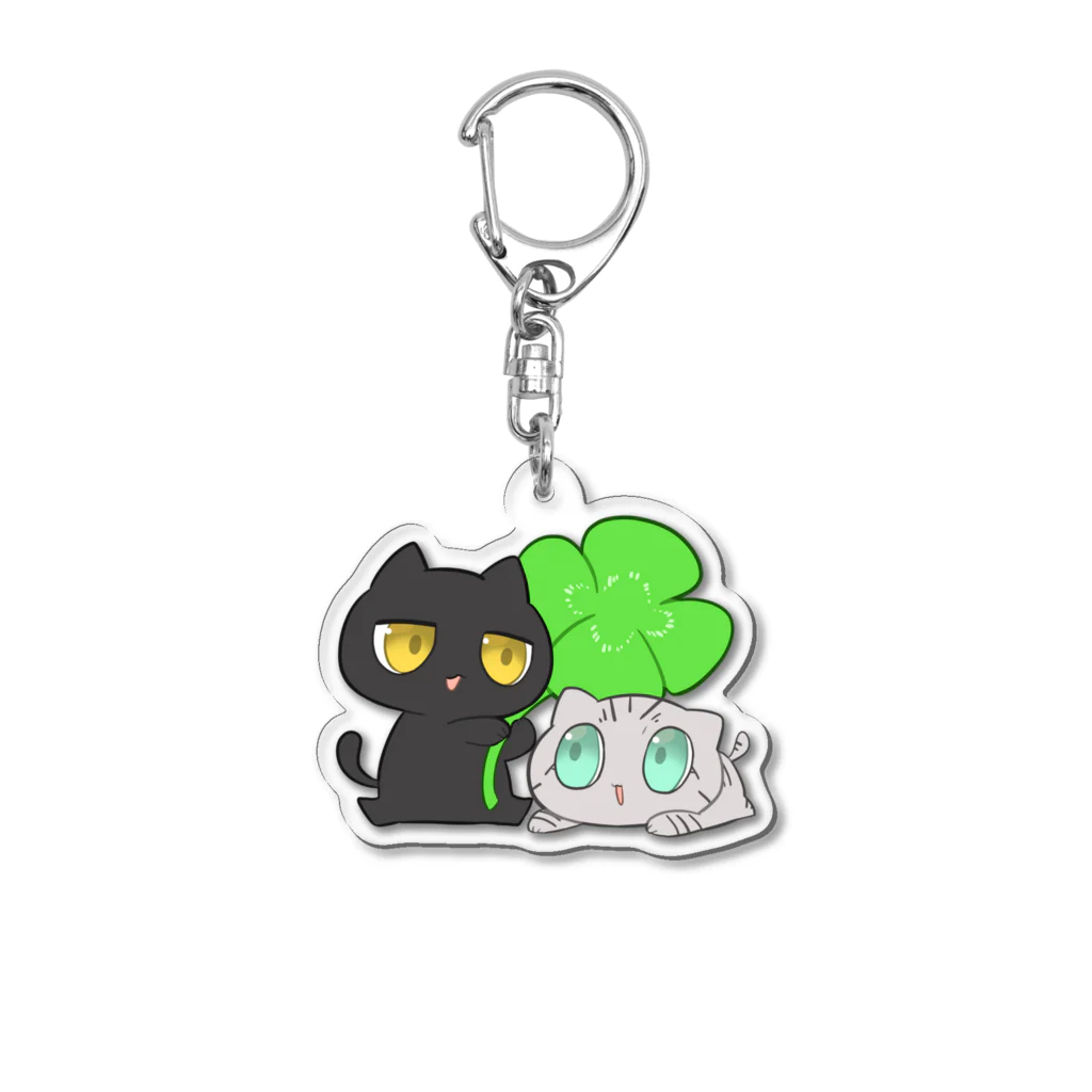 逃亡する猫「見世棚」のなかよし駅猫 Acrylic Key Chain