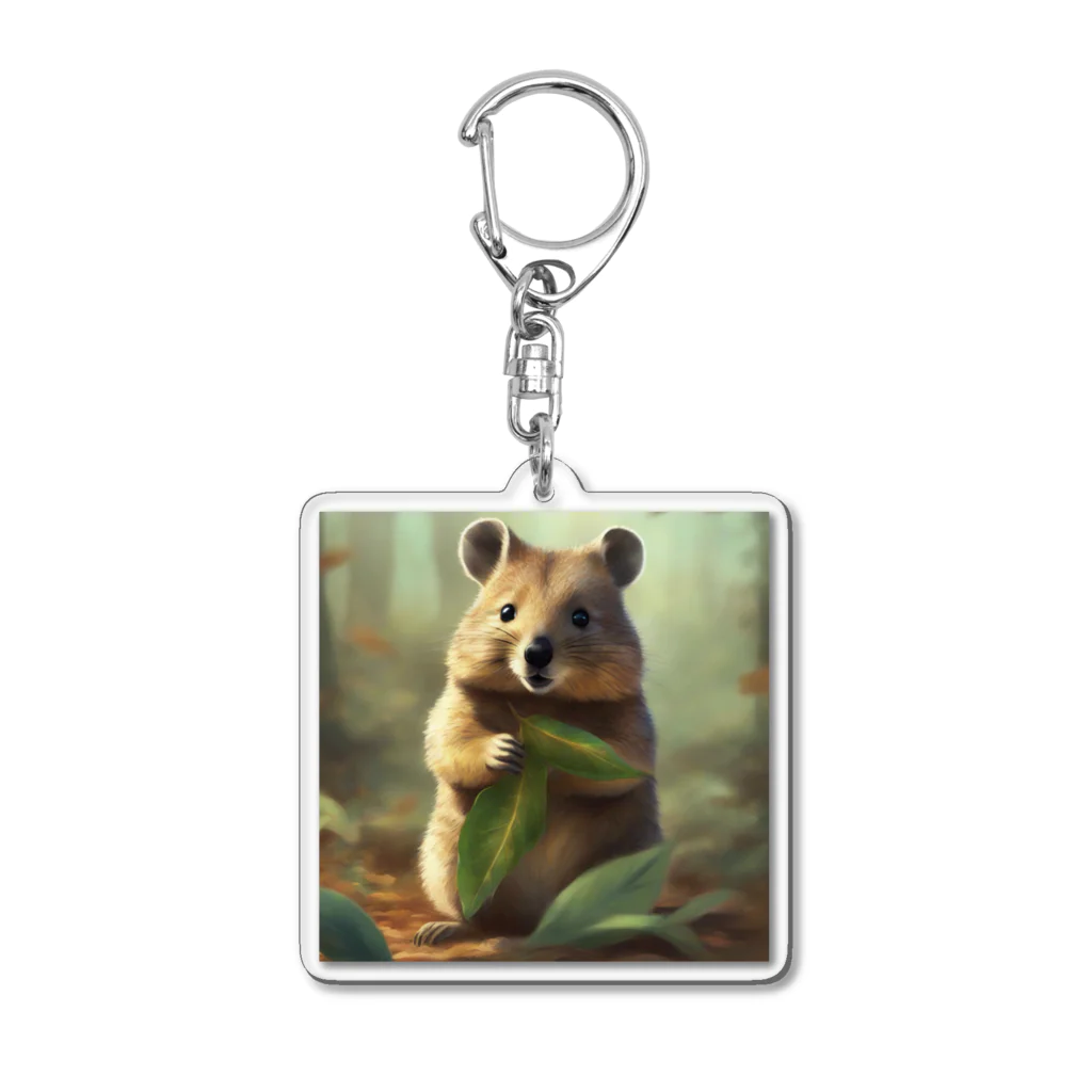 BaobabQuokkaのクオッカワラビーのごはんの時間 Acrylic Key Chain