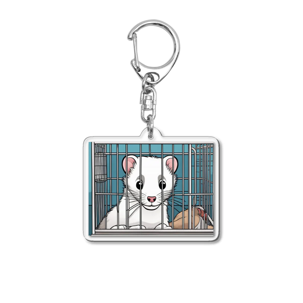 ai-open-202402のフェレット Acrylic Key Chain