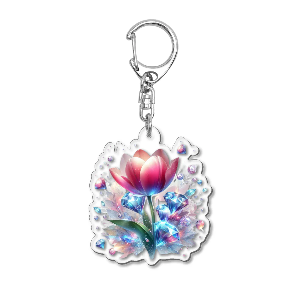 レベルUPのチューリップ×ダイヤモンド Acrylic Key Chain