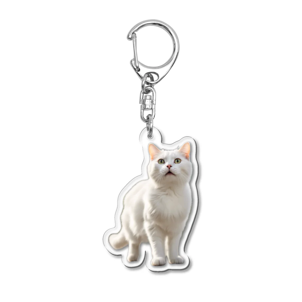 kiryu-mai創造設計の白猫ちゃん Acrylic Key Chain