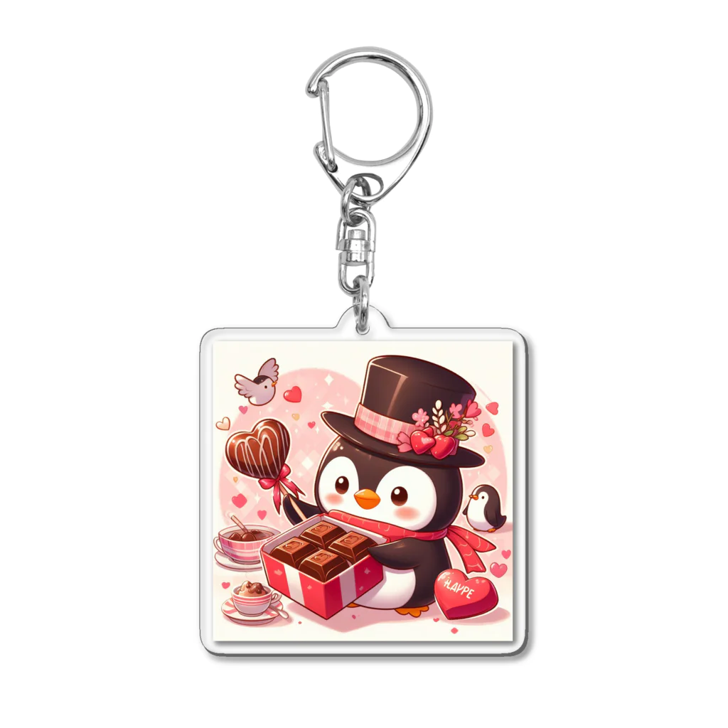 星パンダショップのチョコプレゼンツペンギン Acrylic Key Chain