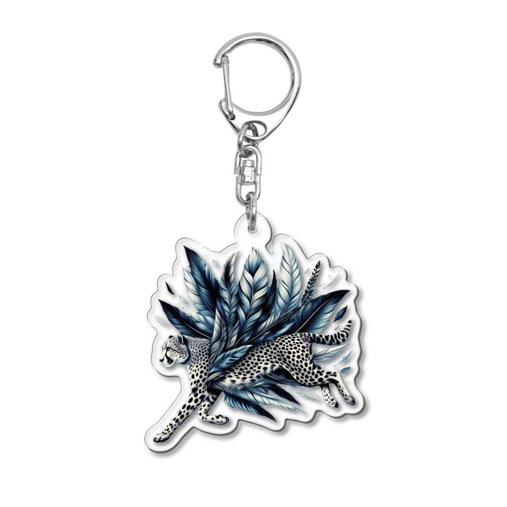 FUMYのフェザーランナーcheetah Acrylic Key Chain