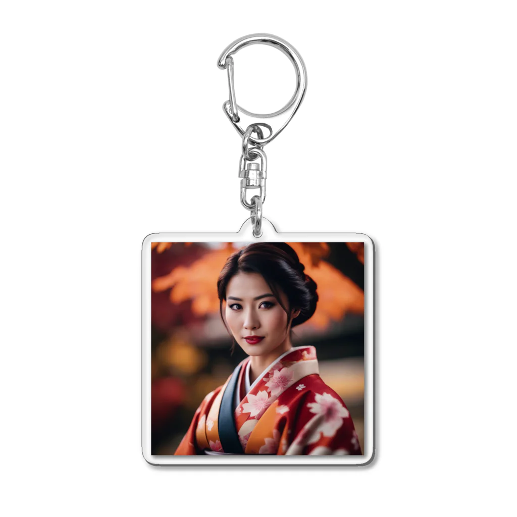 mari0909の【秋田の美しさを纏う凛とした着物姿】 Acrylic Key Chain