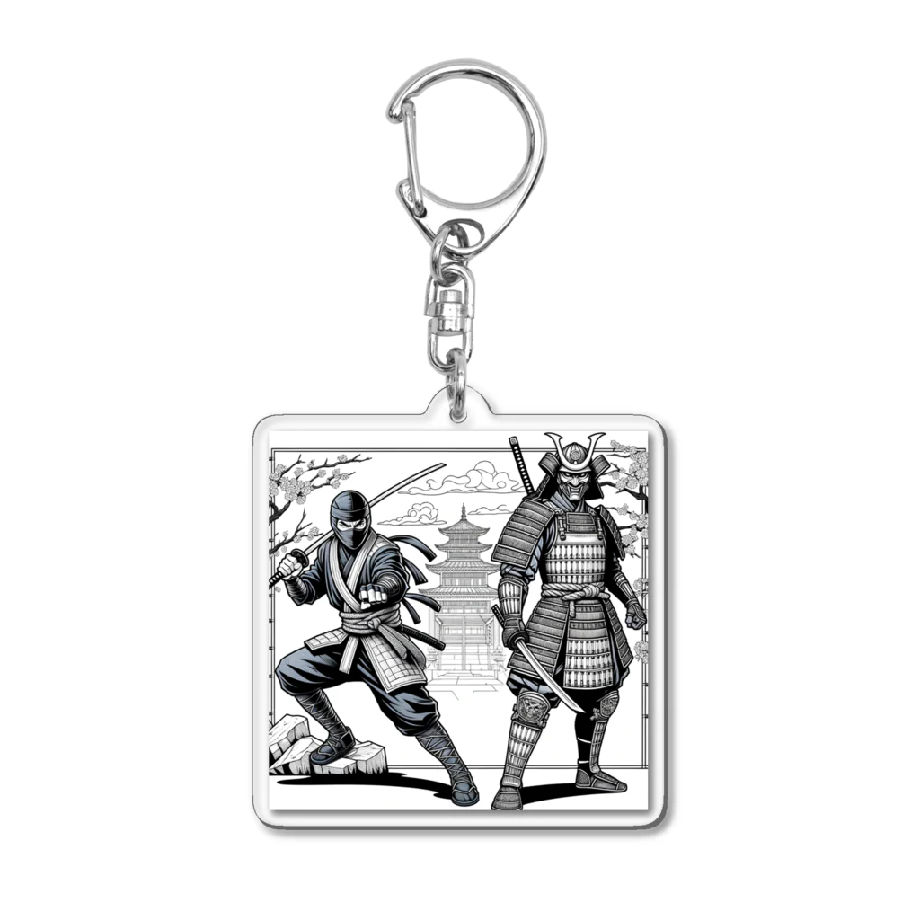 マイティのninja & samurai Acrylic Key Chain