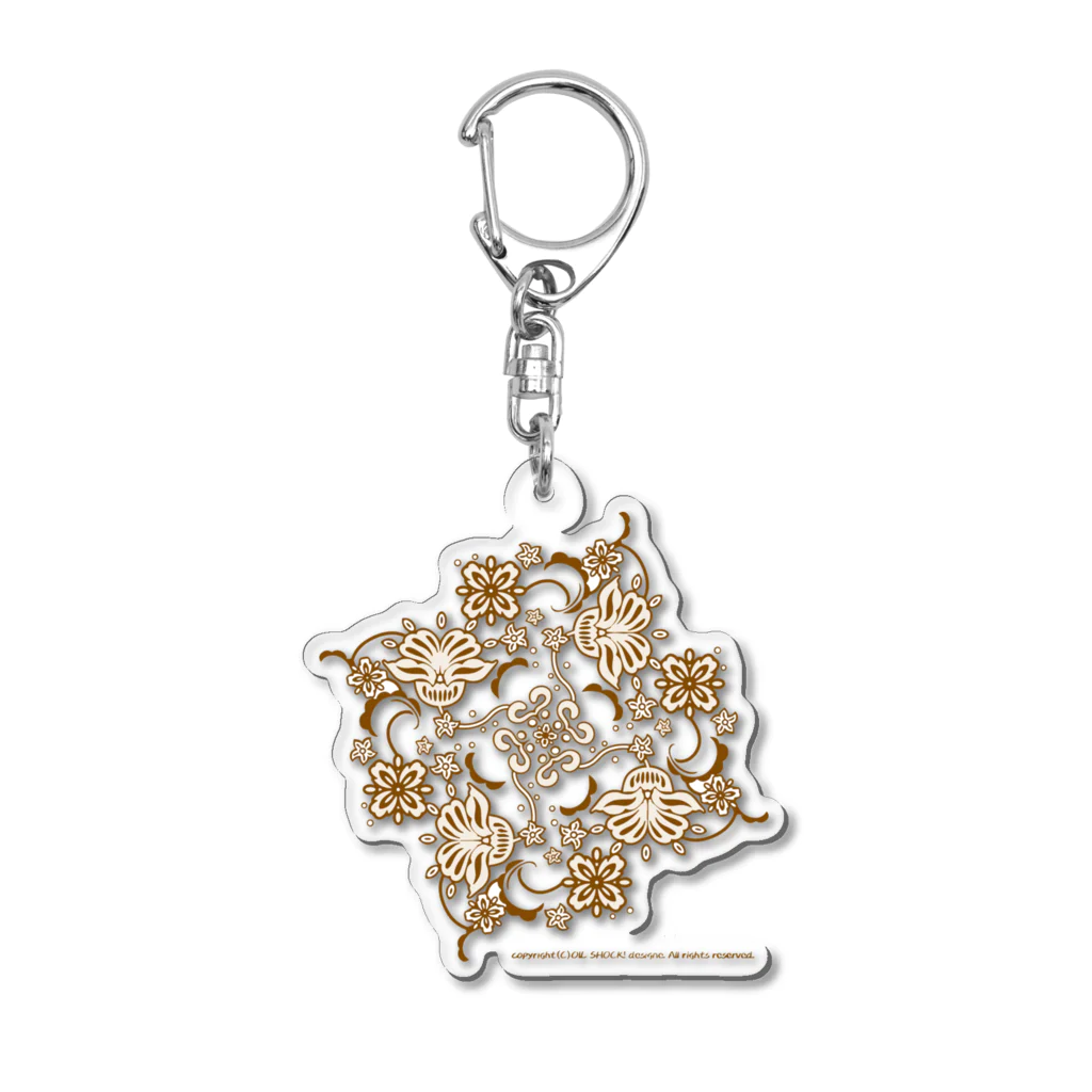 ファンシーTシャツ屋のゴールドフラワー Acrylic Key Chain