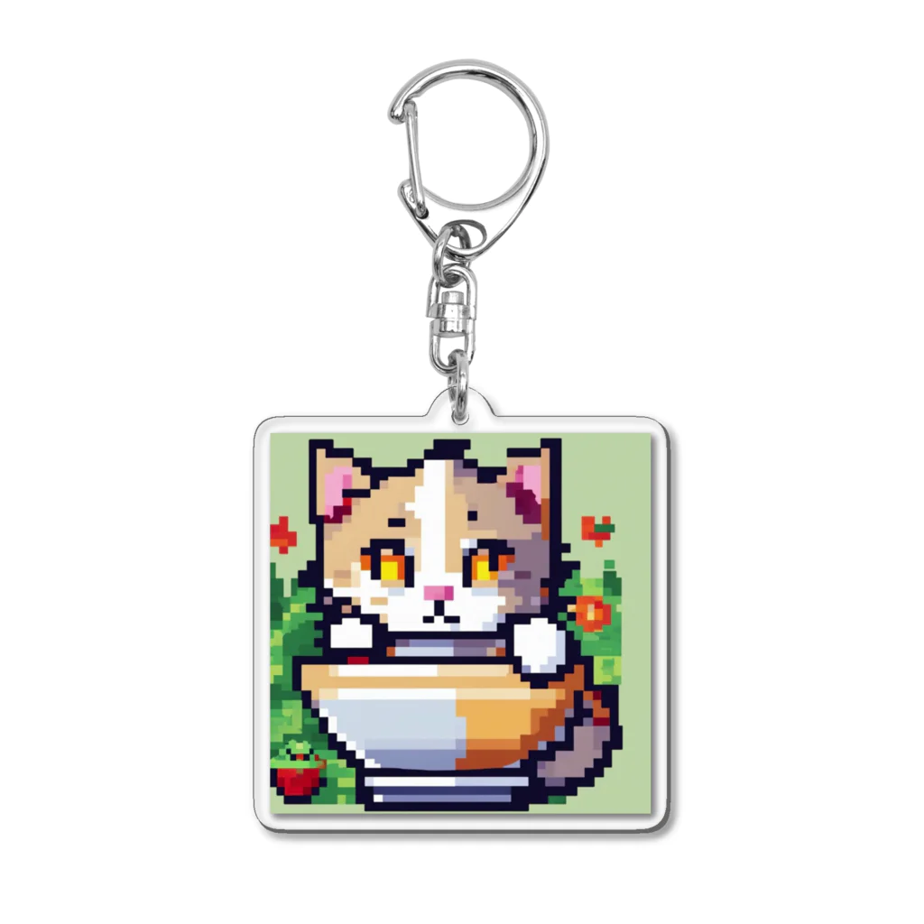 雪売店のマグカップかくれんぼ猫 Acrylic Key Chain