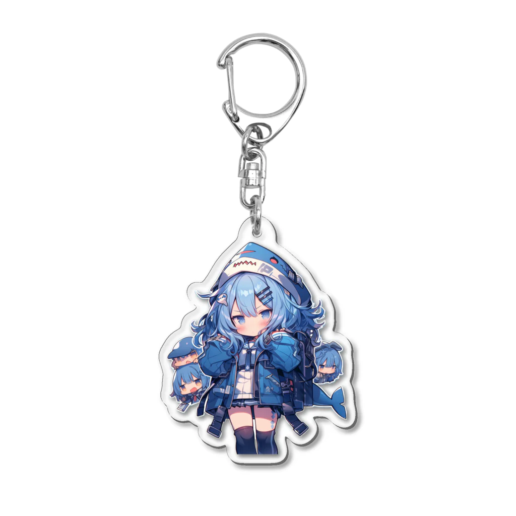 honoka_tのサメフードの美少女 Acrylic Key Chain