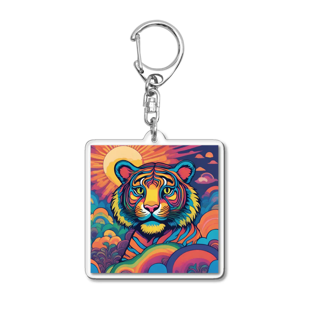 colorful-Nのカラフルなトラ Acrylic Key Chain