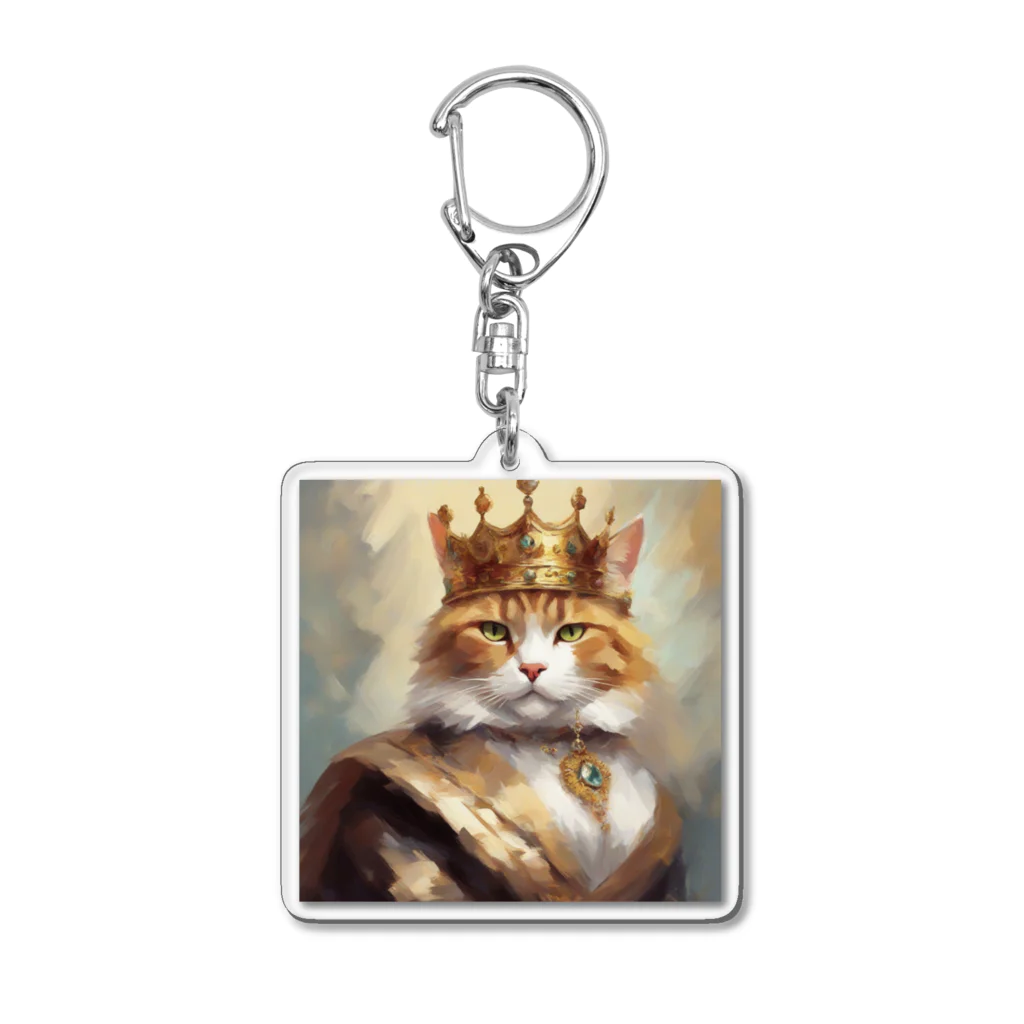 esmeralda64のブルーダイヤモンドの猫王 Acrylic Key Chain