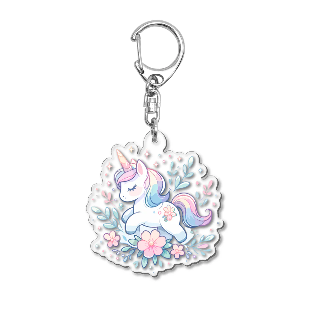 プチポップペインティングのゆめかわユニコーン Acrylic Key Chain