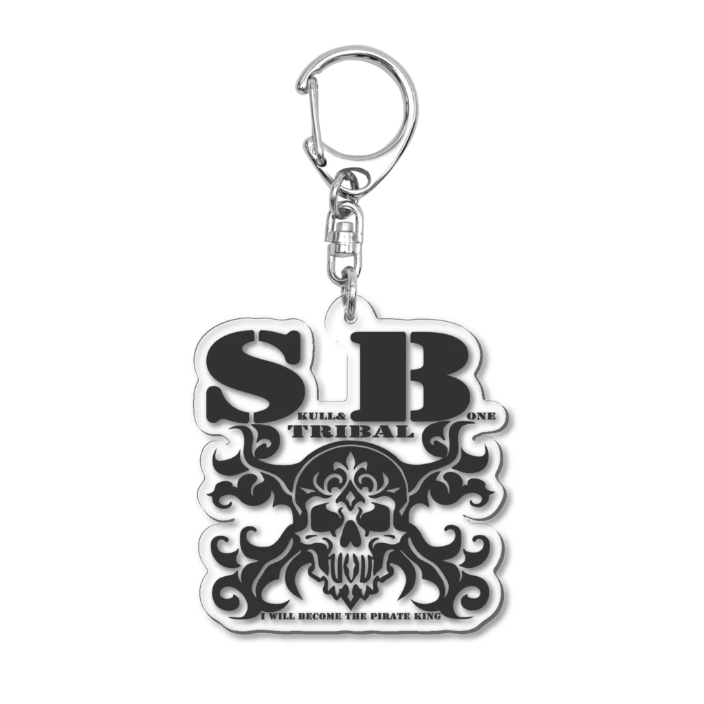 Ａ’ｚｗｏｒｋＳのSKULL&BONE TRIBAL BLK Acrylic Key Chain