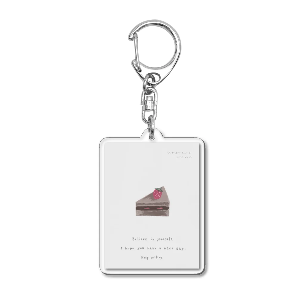 rilybiiの🍰 strawberry chocolate cake . Acrylic Key Chain