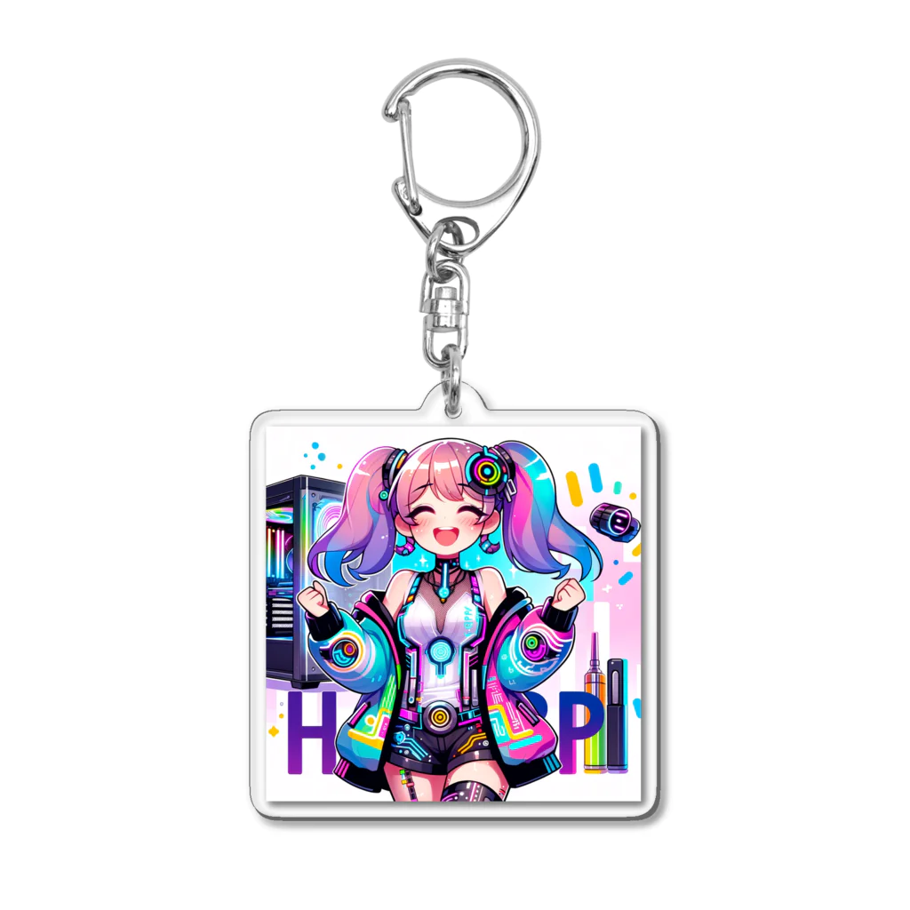 iSysのゲーミング少女ピーシースリー Acrylic Key Chain