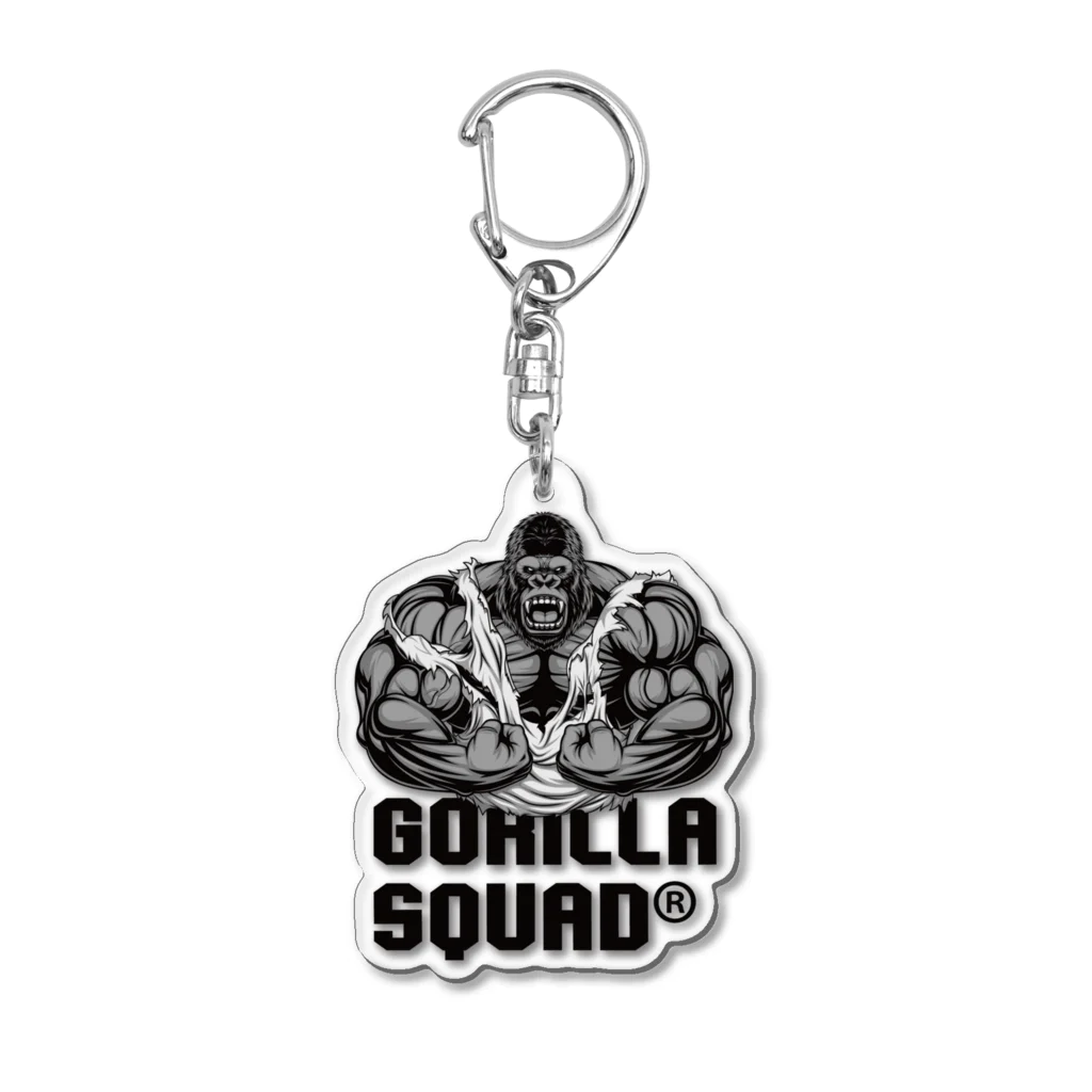 GORILLA SQUAD 公式ノベルティショップのアングリーゴリラビルダー/ロゴ黒 アクリルキーホルダー