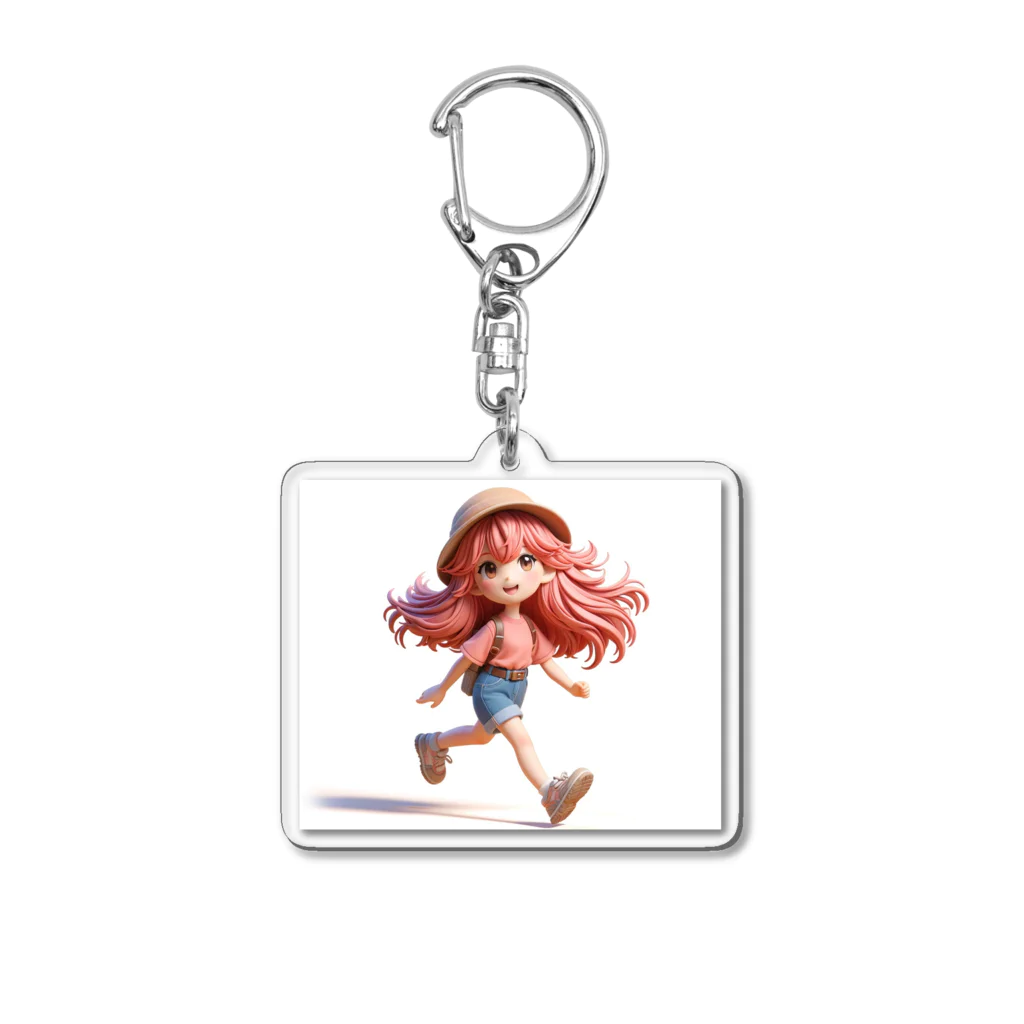 music_japanの一緒に冒険する明るく可愛い少女！ Acrylic Key Chain