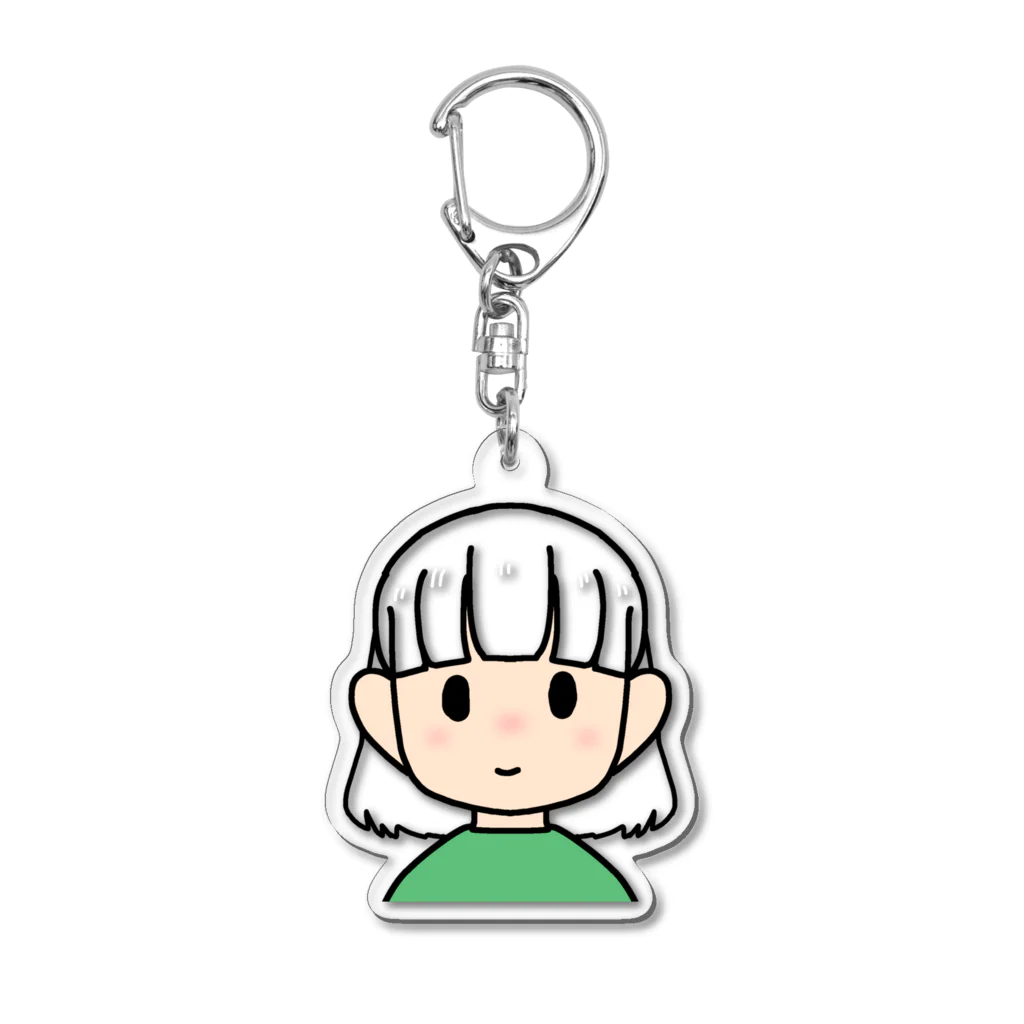 まめ大福の髪色自在な女の子（ボブ） Acrylic Key Chain