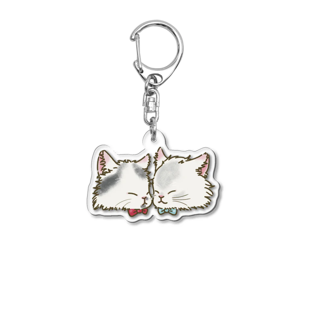 猫のきぬくんのお店のそらくんときぬくん Acrylic Key Chain