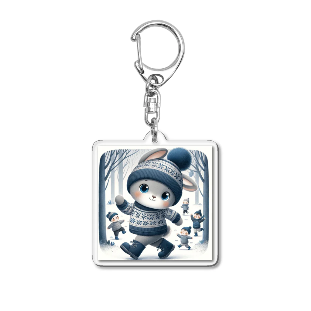 ナノ・ファンタジアの冬のうさぎくん Acrylic Key Chain