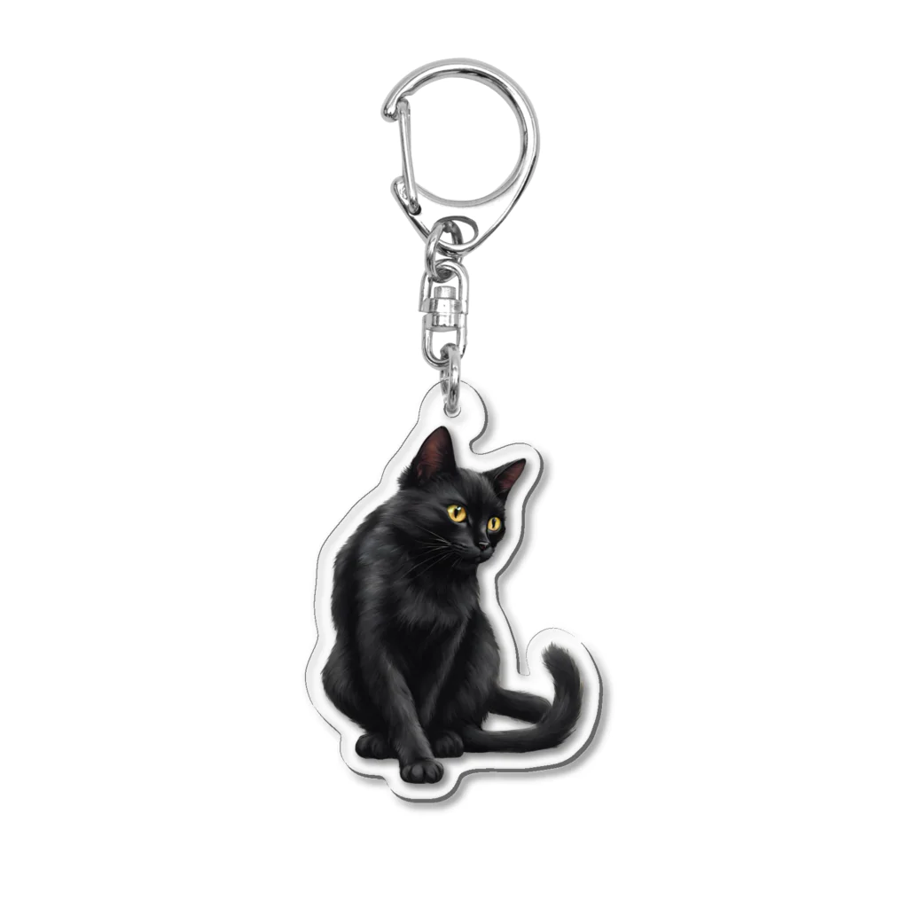 jiyurakuの黒にゃんこ様 Acrylic Key Chain