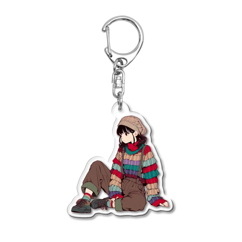 シェェェンロンのニット系女子 Acrylic Key Chain