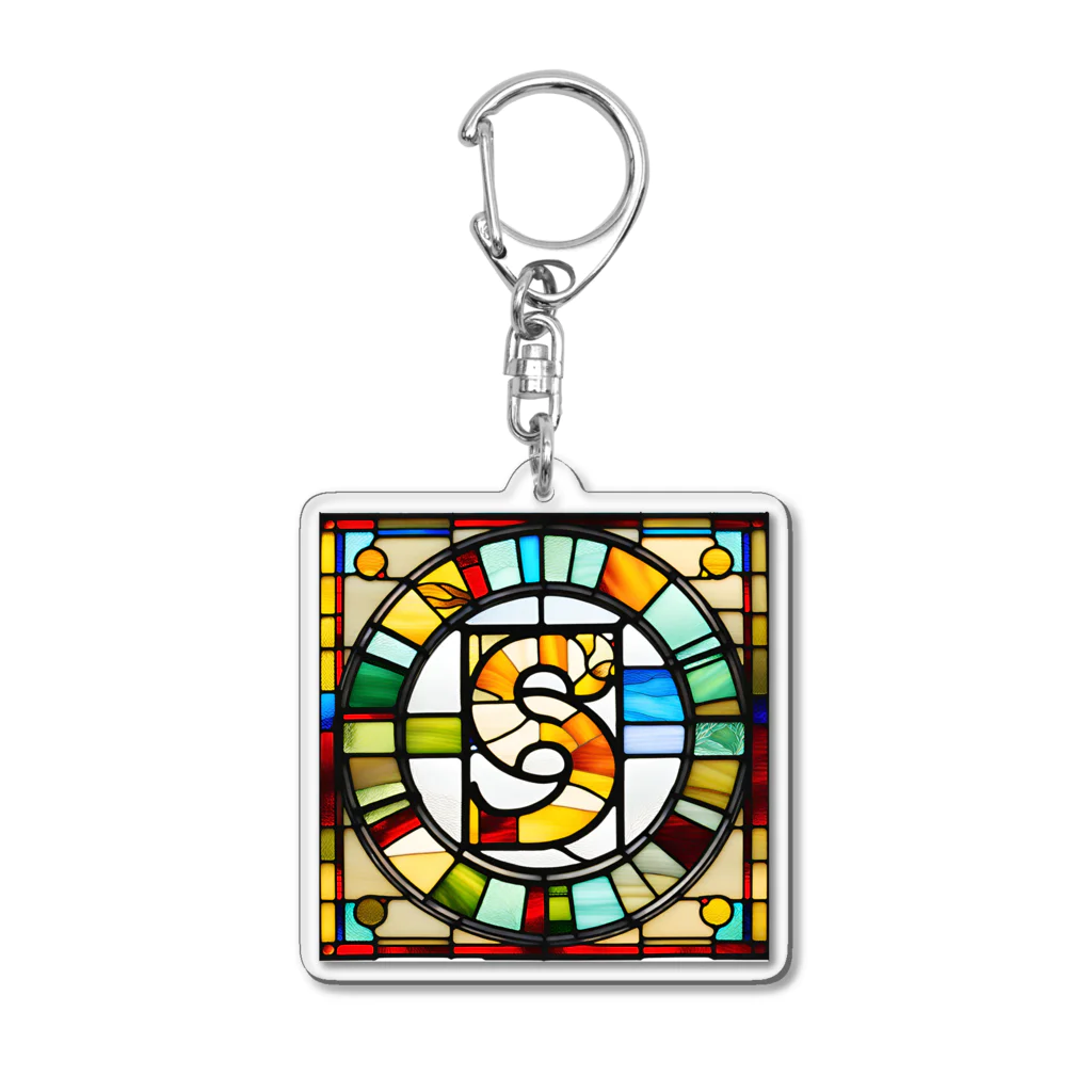 alphabet stained glassのstained glass S Acrylic Key Chain