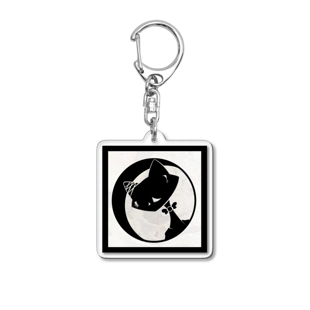 PINKIE JUNKIEの紋サンプル　猫 Acrylic Key Chain