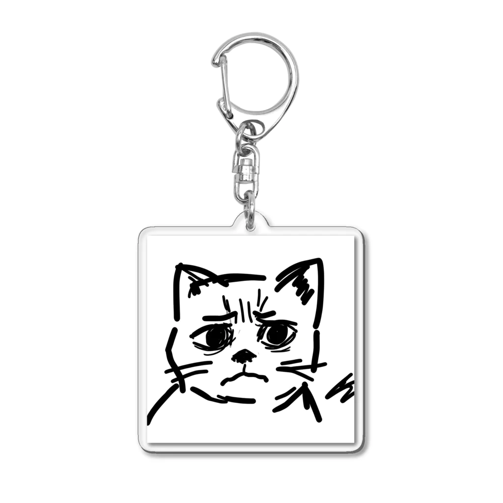 CODYの訝しげな顔の猫 Acrylic Key Chain