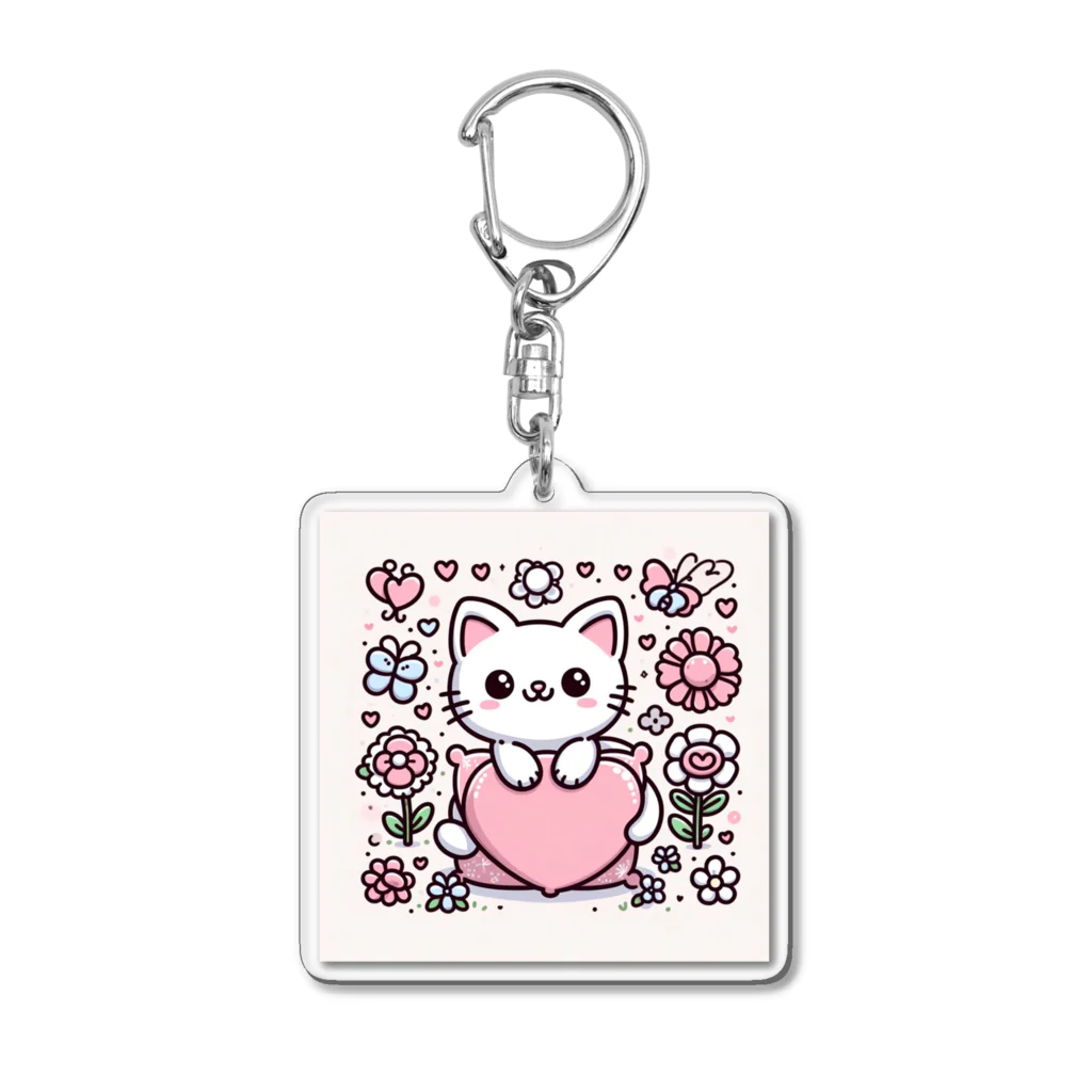 たこ焼きの猫スタンプ Acrylic Key Chain