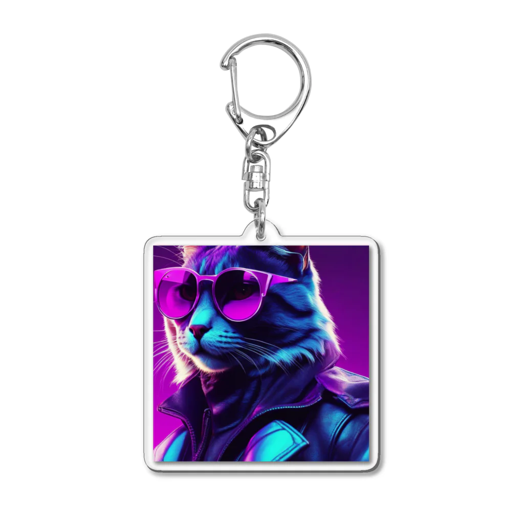 jujumarucatのROCKYCAT　サングラス Acrylic Key Chain