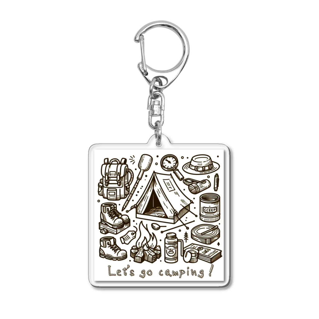 南国のキャンプに行こう！【Let's go camping!】 アクリルキーホルダー